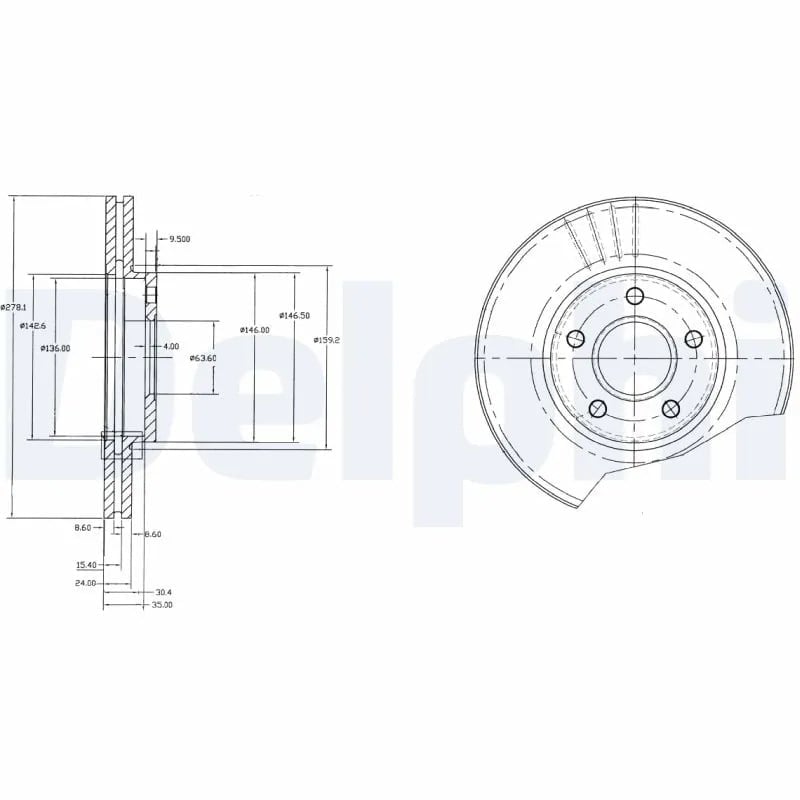 DELPHI BG3826 Fren Diski 1361298 uygun fiyat hızlı kargo