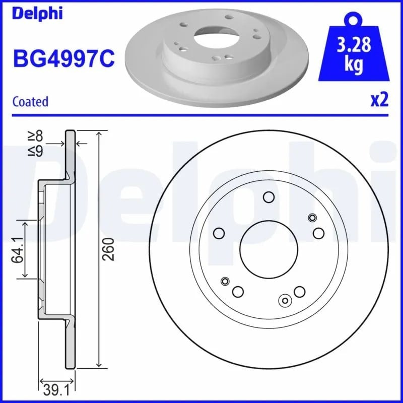 DELPHI BG4997C Fren Diski 42510TBAA00 uygun fiyat hızlı kargo