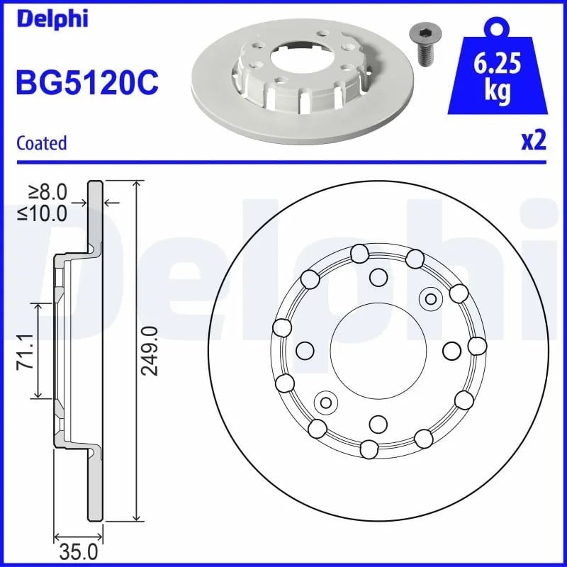 DELPHI BG5120C Fren Diski 1643574180 uygun fiyat hızlı kargo