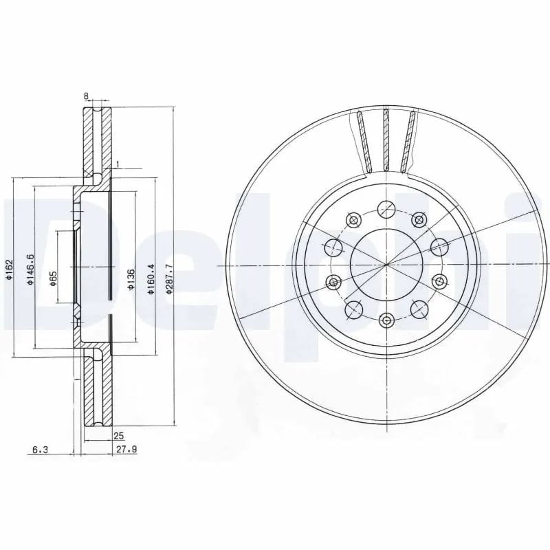 DELPHI BG3035C Fren Diski 18A615301 uygun fiyat hızlı kargo