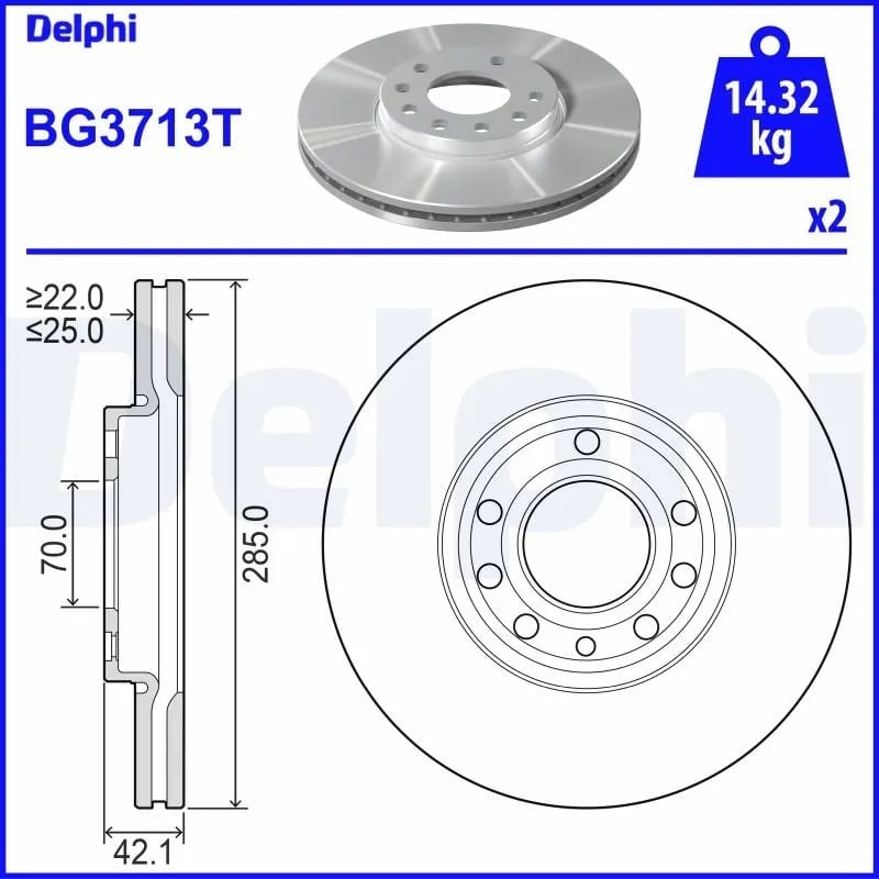 DELPHI BG3713T Fren Diski 46836491 uygun fiyat hızlı kargo