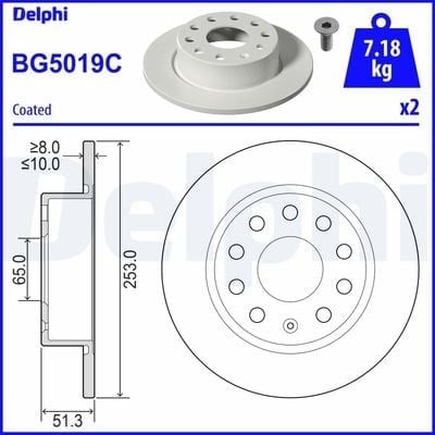 DELPHI BG5019C Fren Diski 1K0615601AB uygun fiyat hızlı kargo