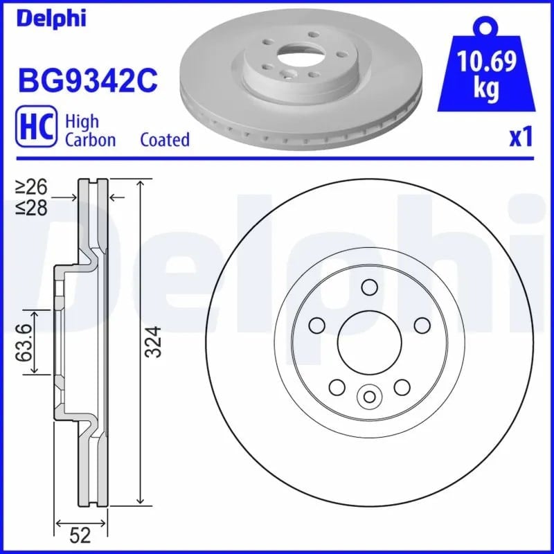 DELPHI BG9342C Fren Diski 31423305 uygun fiyat hızlı kargo