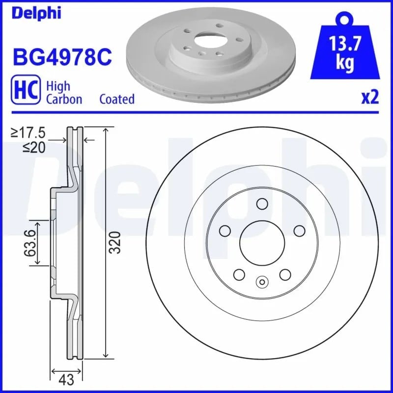 DELPHI BG4978C Fren Diski 31400778 uygun fiyat hızlı kargo