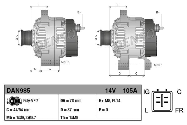 DENSO DAN985 Alternatör 31100 RBD E01 uygun fiyat hızlı kargo