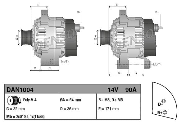 DENSO DAN1004 Alternatör 1705483 uygun fiyat hızlı kargo