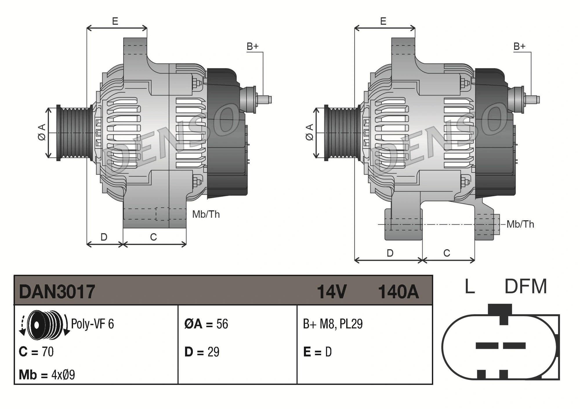 DENSO DAN3017 Alternatör 06B903016AA uygun fiyat hızlı kargo