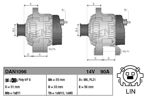 DENSO DAN1096 Alternatör 27060 0T190 uygun fiyat hızlı kargo