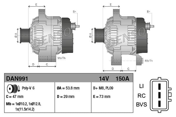 DENSO DAN991 Alternatör 5H22 10300 CC uygun fiyat hızlı kargo