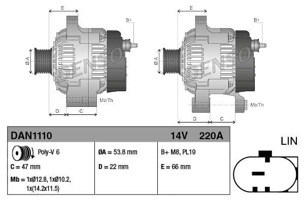 DENSO DAN1110 Alternatör BH42 10300 AC uygun fiyat hızlı kargo