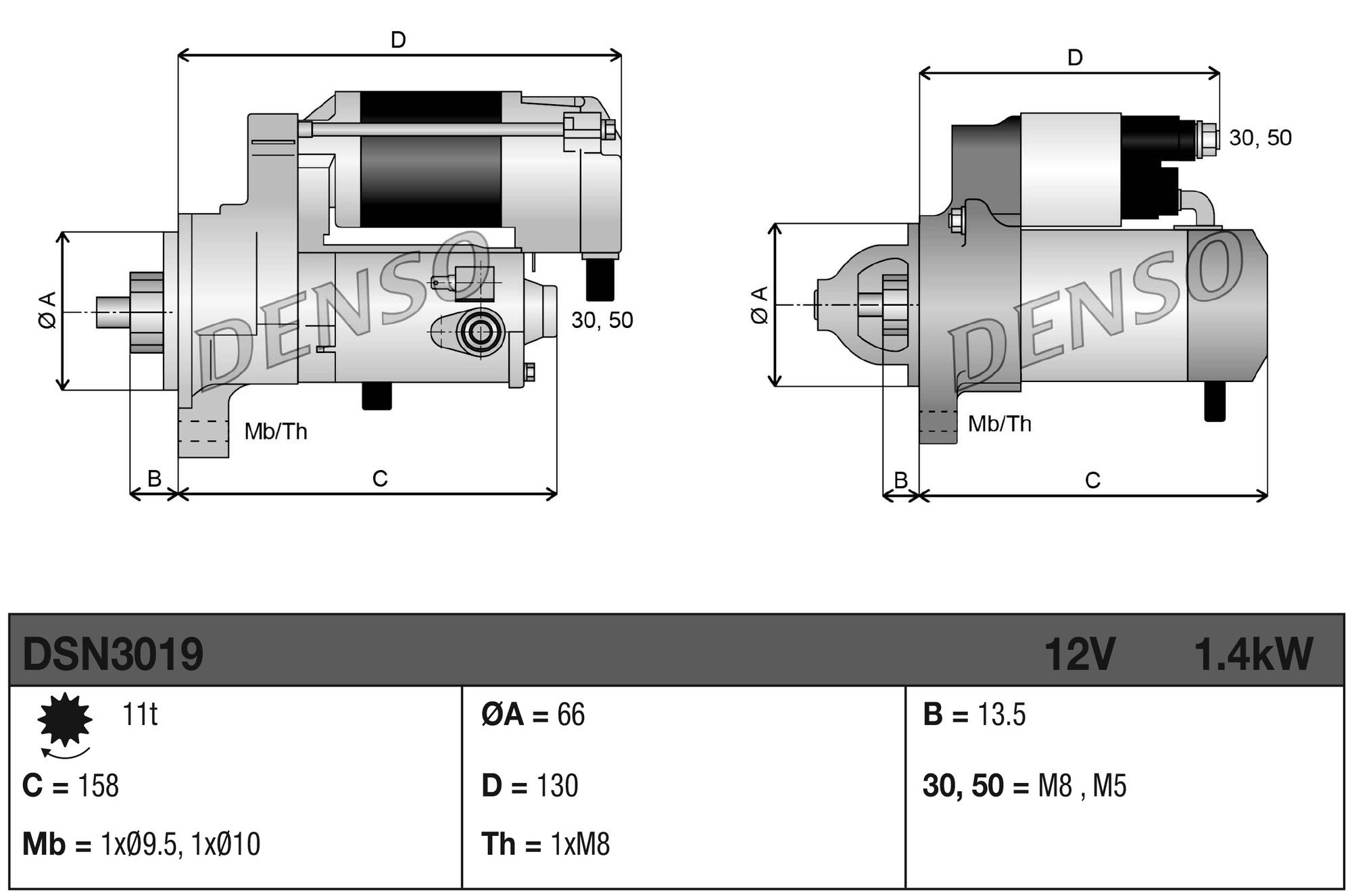 DENSO DSN3019 Marş Motoru 1638115880 uygun fiyat hızlı kargo