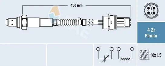 FAE 77332 Oksijen Sensörü Lambda Sensörü 0015404617 uygun fiyat hızlı kargo