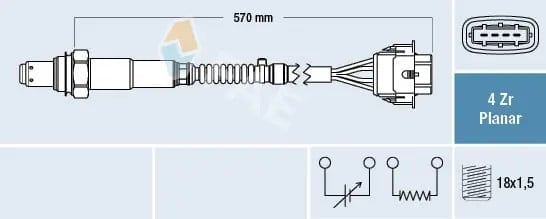 FAE 77154 Oksijen Sensörü Lambda Sensörü 009193148 uygun fiyat hızlı kargo