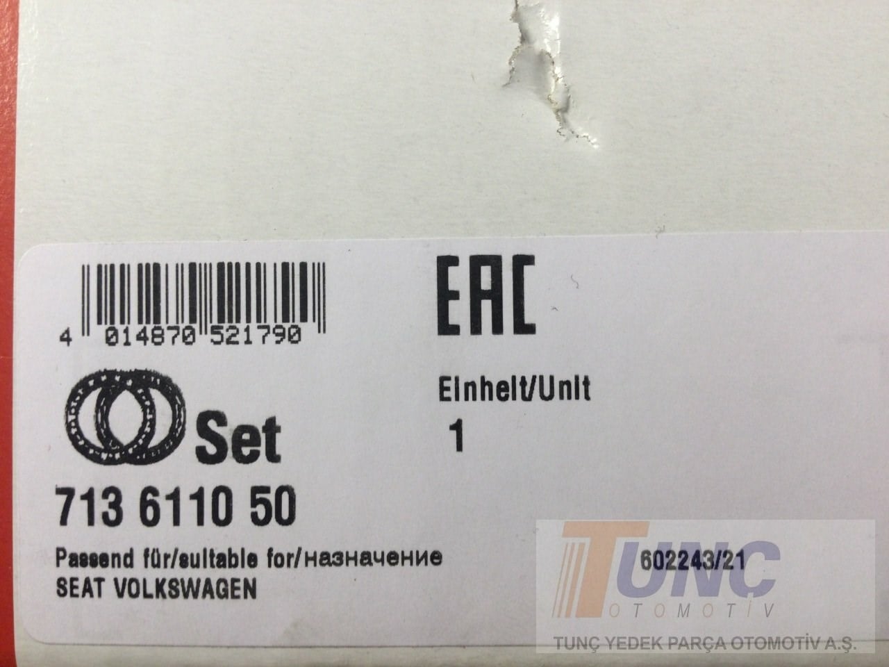 FAG 713 6110 50 Porya Bilyası 2Q0501611B uygun fiyat hızlı kargo