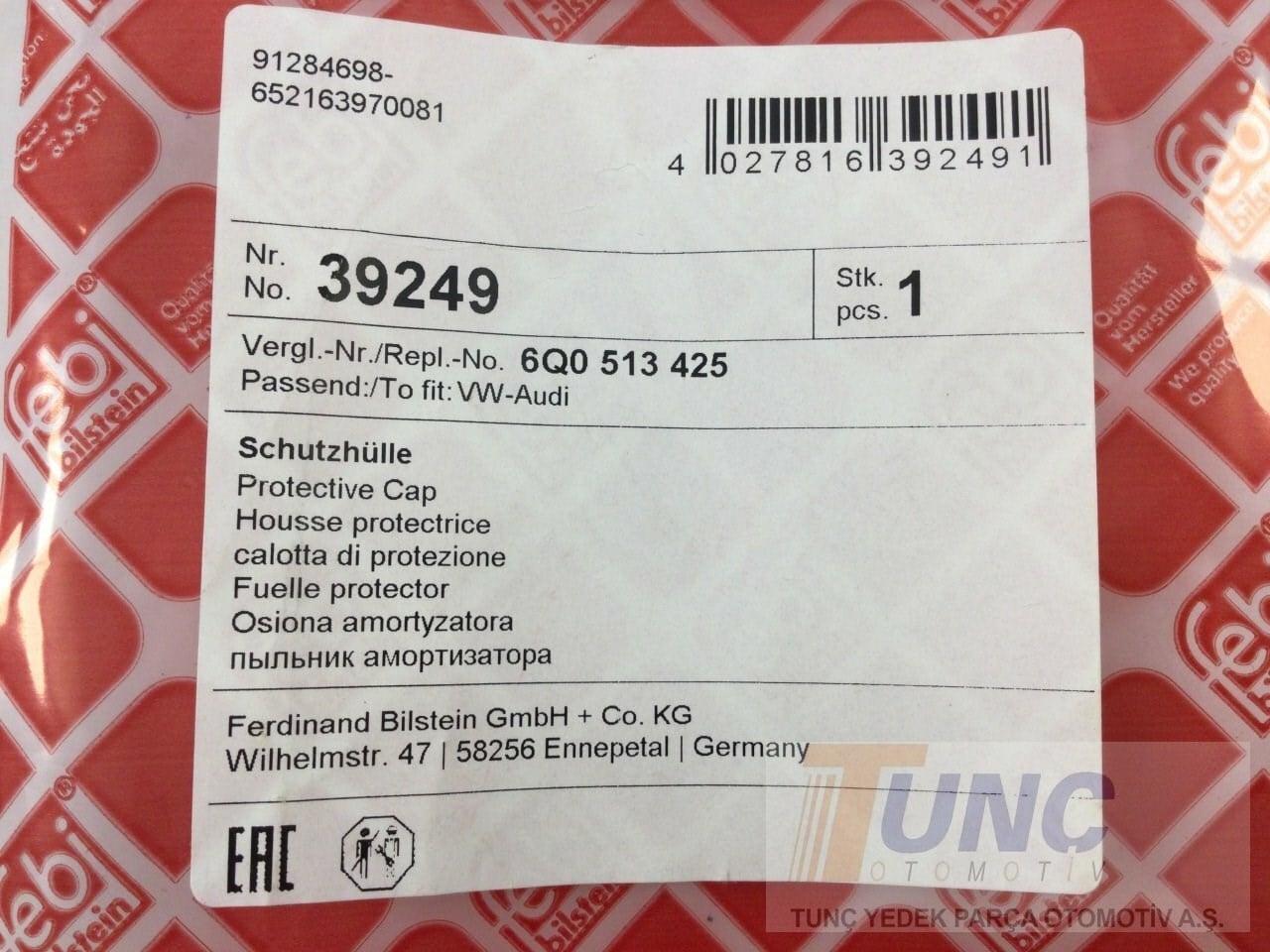 FEBI BILSTEIN 39249 Amortisör Kılıfı 6Q0513425 uygun fiyat hızlı kargo