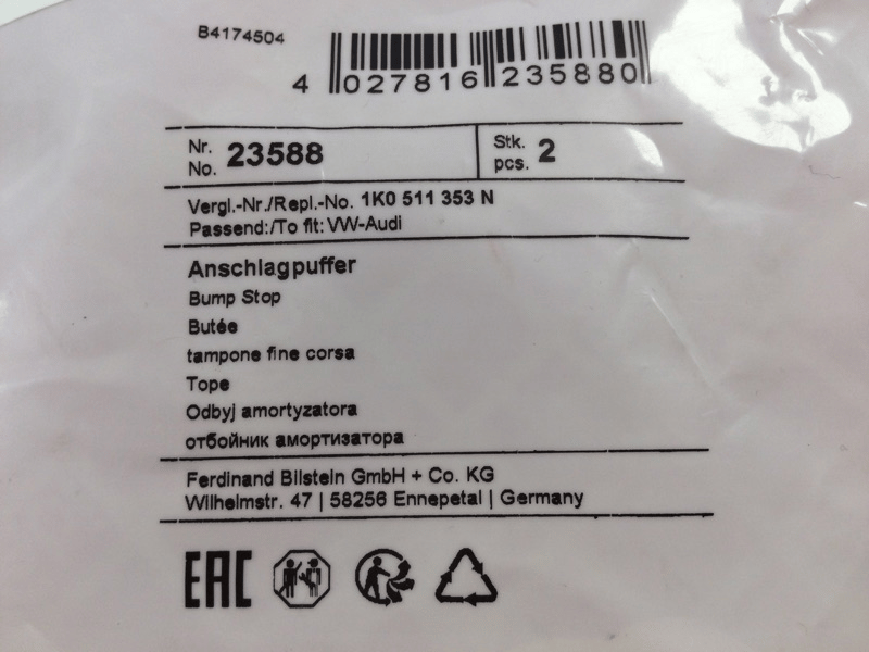 FEBI BILSTEIN 23588 Amortisör Lastiği 1K0511353N uygun fiyat hızlı kargo