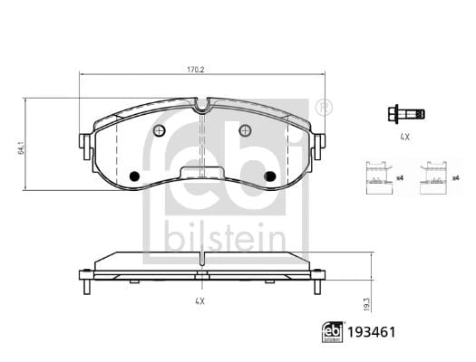 FEBI BILSTEIN 193461 Fren Balatası 2N0698451A uygun fiyat hızlı kargo