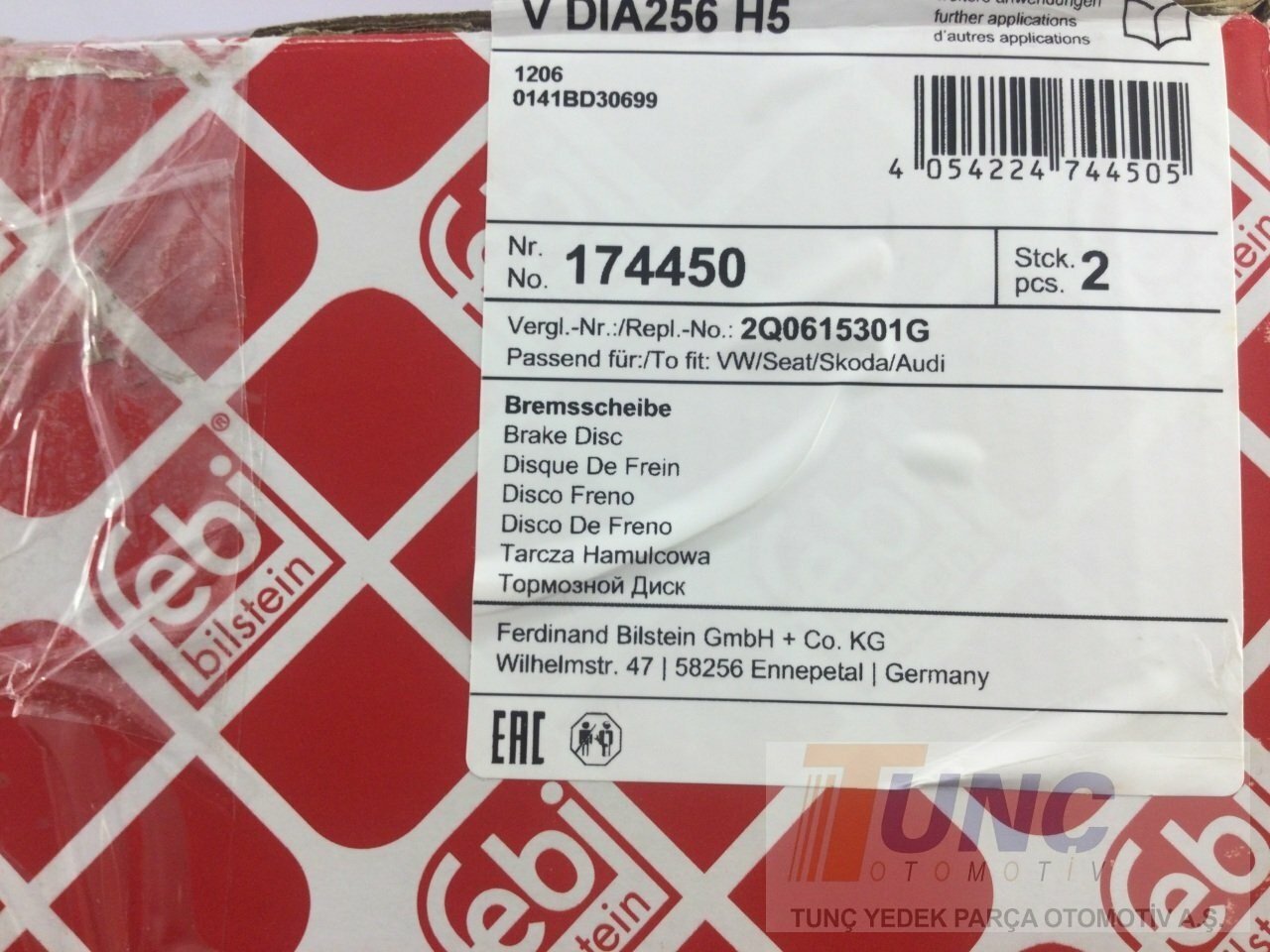 FEBI BILSTEIN 174450 Fren Diski 2Q0615301G uygun fiyat hızlı kargo
