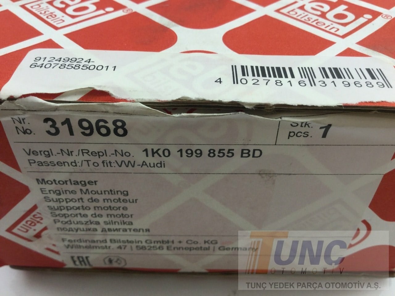 FEBI BILSTEIN 31968 Motor Kulağı 1K0199855BD uygun fiyat hızlı kargo