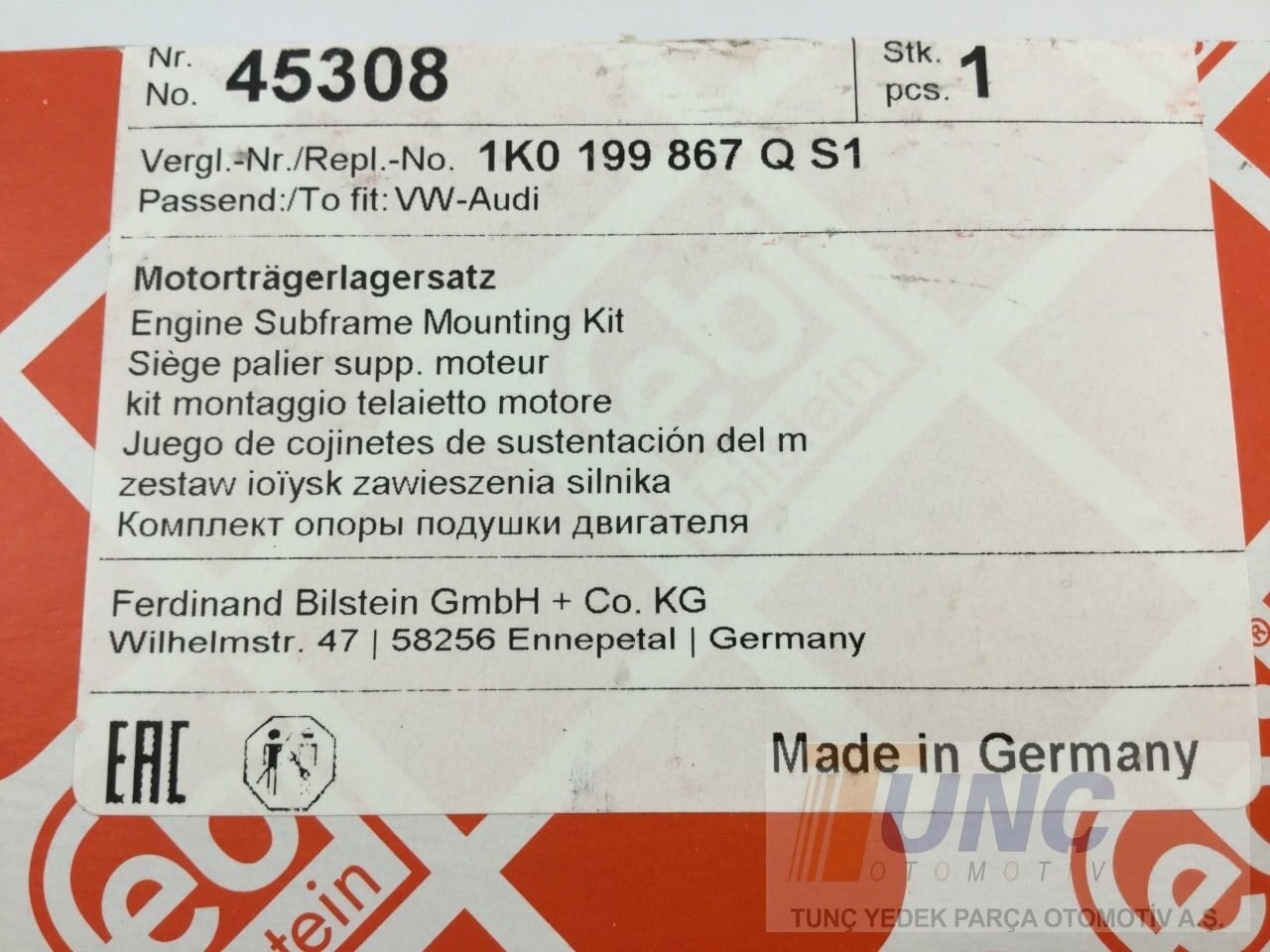 FEBI BILSTEIN 45308 Motor Kulağı 1K0199867A 868A uygun fiyat hızlı kargo