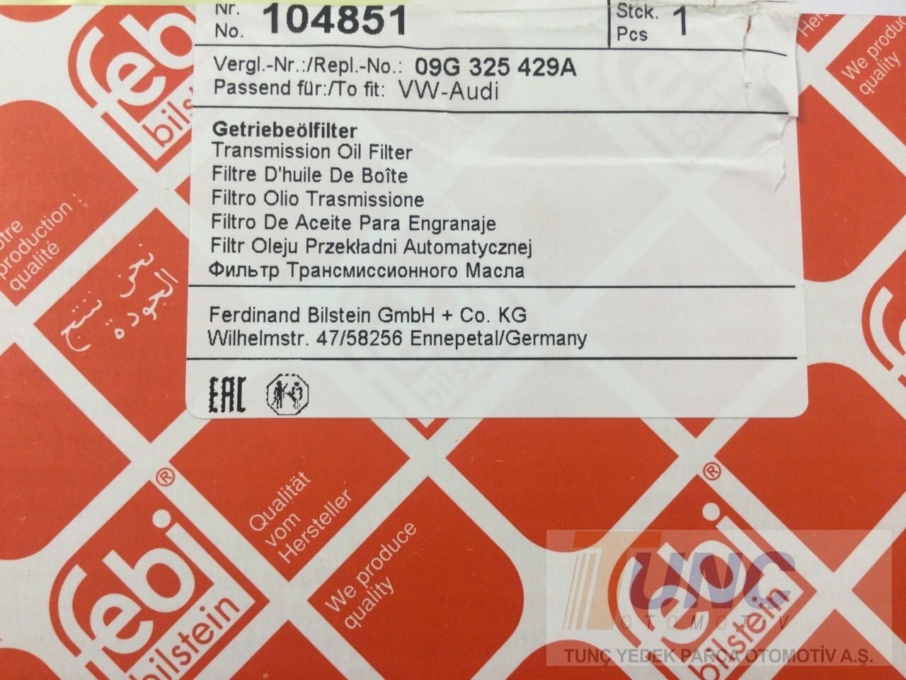 FEBI BILSTEIN 104851 Şanzıman Filtresi 09G325429A uygun fiyat hızlı kargo