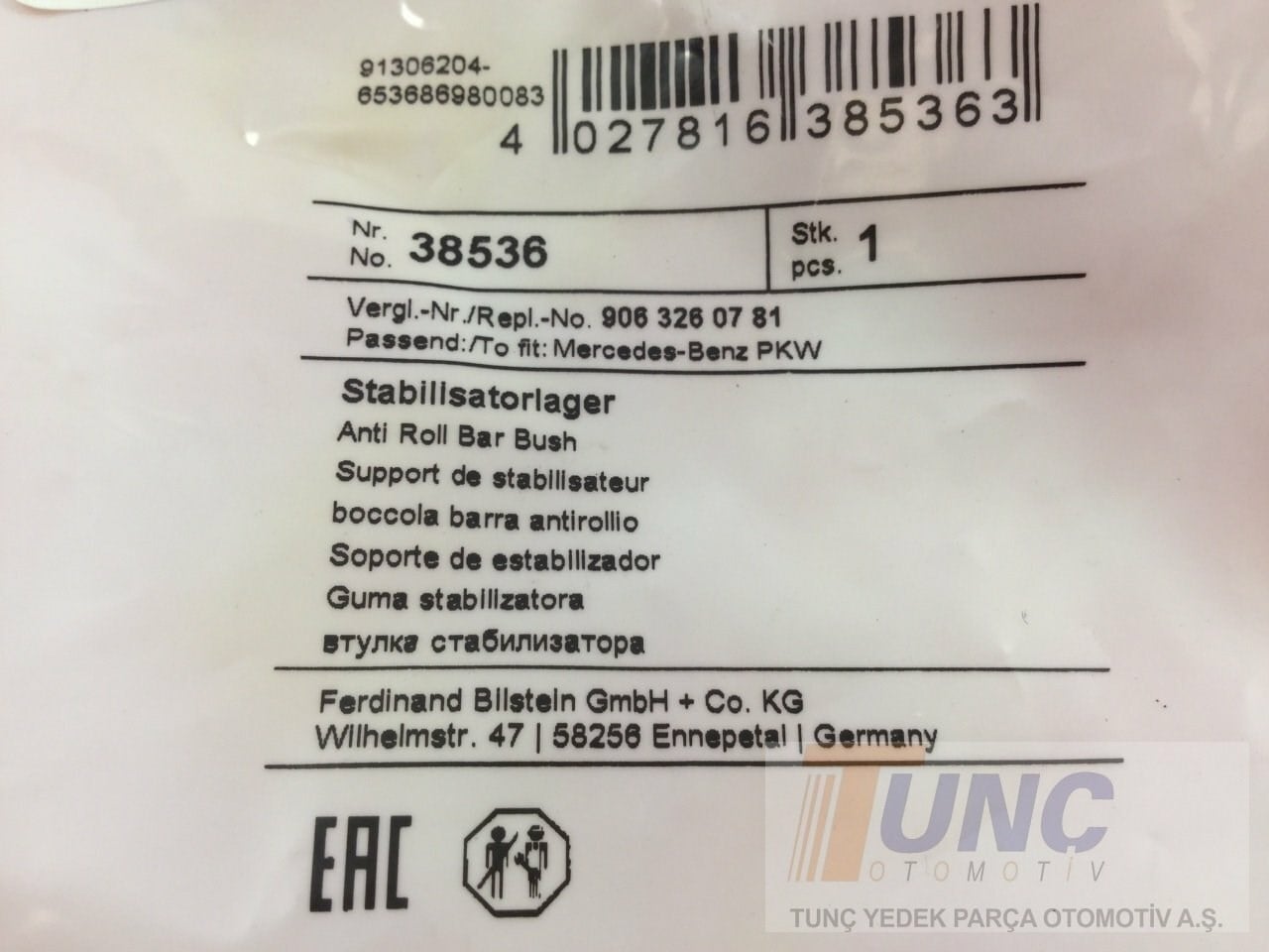 FEBI BILSTEIN 38536 Viraj Demir Lastiği 2E0511413M uygun fiyat hızlı kargo