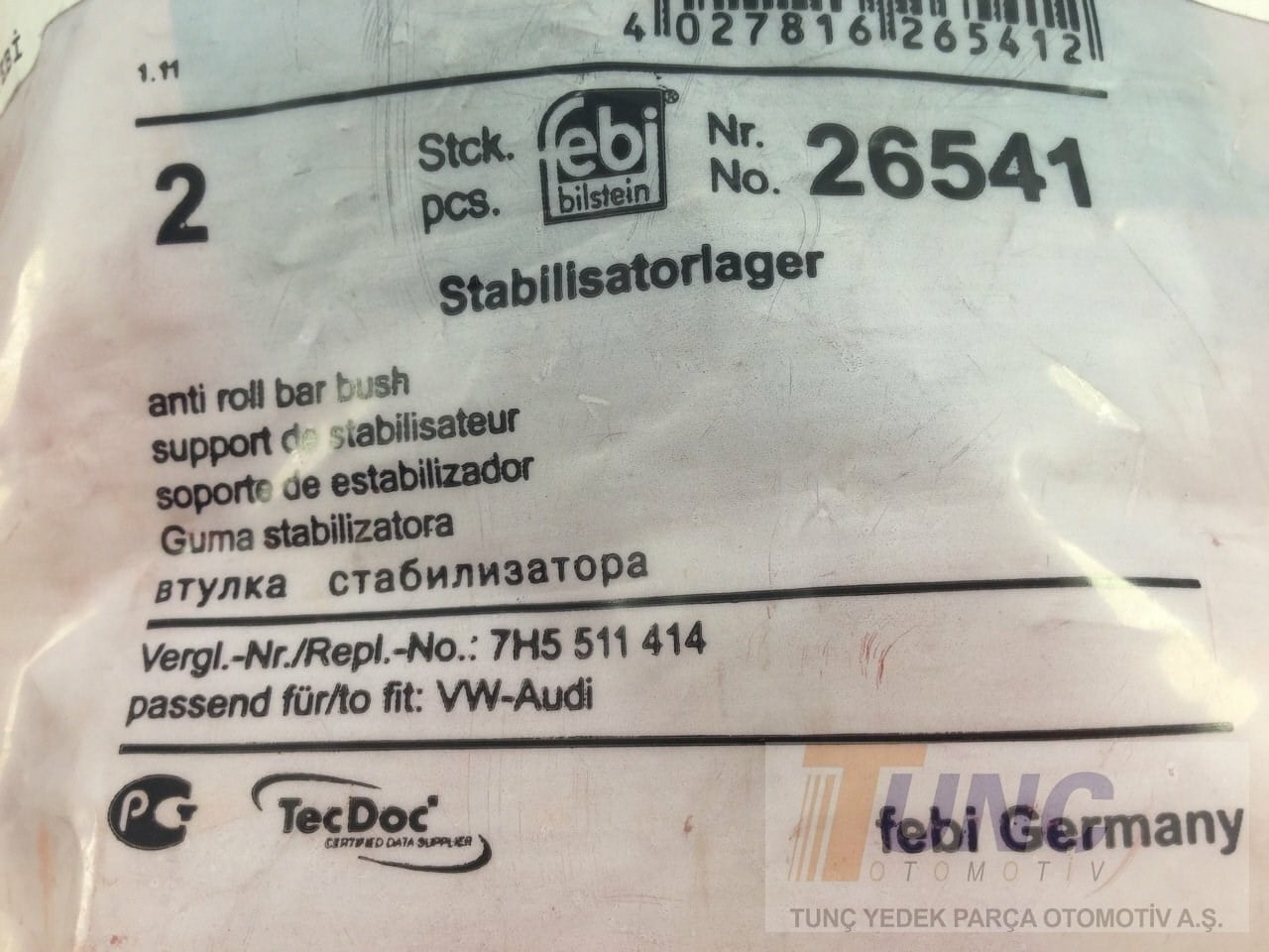FEBI BILSTEIN 26541 Viraj Demir Lastiği 7H5511414 uygun fiyat hızlı kargo