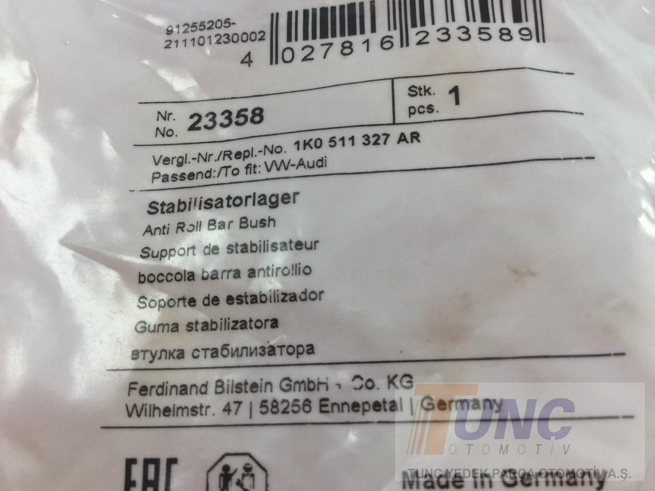 FEBI BILSTEIN 23358 Viraj Demir Lastiği 1K0511327AR uygun fiyat hızlı kargo