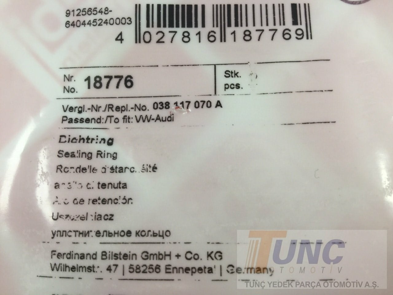 FEBI BILSTEIN 18776 Yağ Soğutucu Contası 038117070A uygun fiyat hızlı kargo