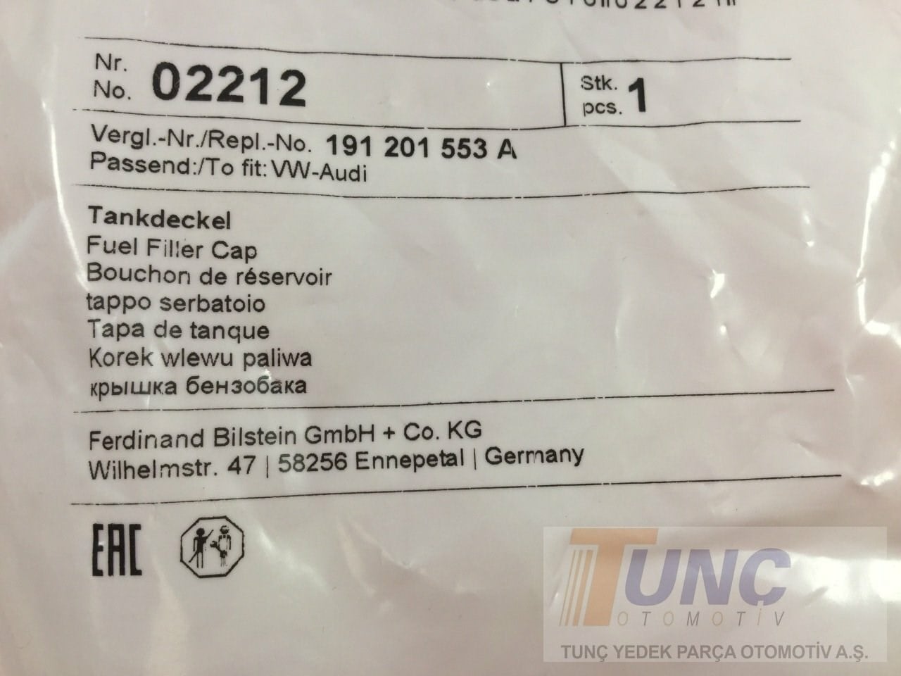 FEBI BILSTEIN 02212 Yakıt Kapağı 1J0201550BF uygun fiyat hızlı kargo
