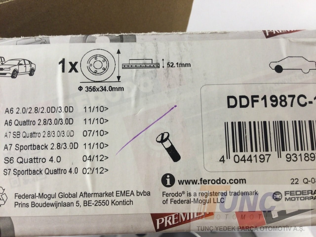 FERODO DDF1987C 1 Fren Diski 4G0615301T uygun fiyat hızlı kargo