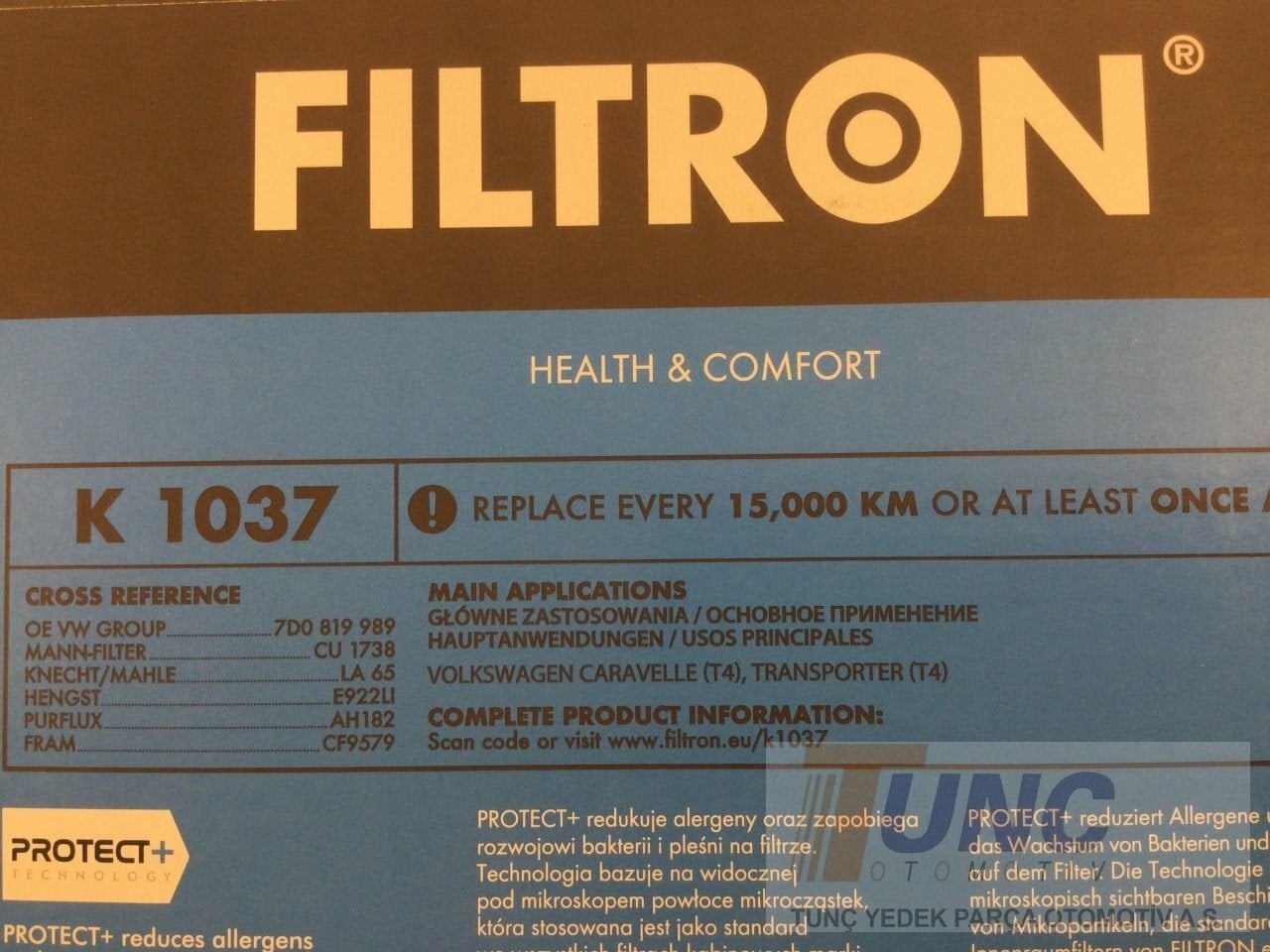 FILTRON K1037 Polen Filtresi 7D0819989 uygun fiyat hızlı kargo