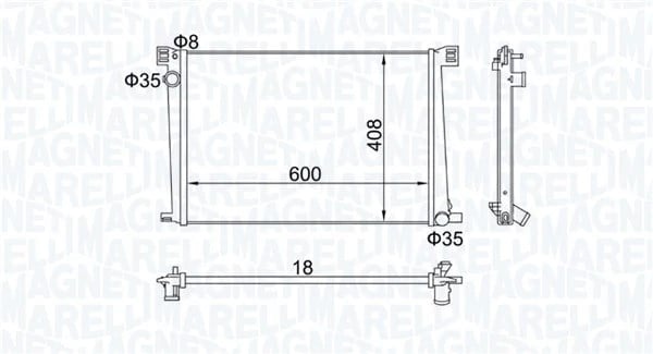 MAGNETI MARELLI 350213168600 Su Radyatörü 17117535099 uygun fiyat hızlı kargo