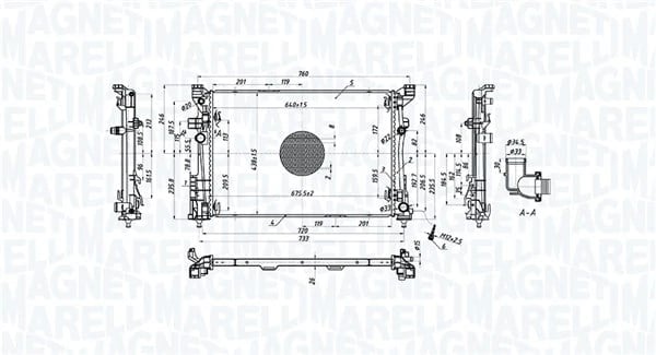 MAGNETI MARELLI 350213220500 Su Radyatörü A2465001303 uygun fiyat hızlı kargo