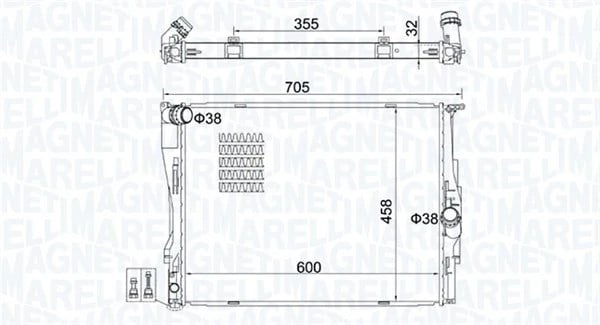 MAGNETI MARELLI 350213160700 Su Radyatörü 17117521046 uygun fiyat hızlı kargo