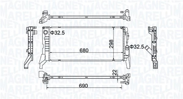 MAGNETI MARELLI 350213202700 Su Radyatörü 17117617630 uygun fiyat hızlı kargo
