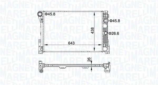 MAGNETI MARELLI 350213161300 Su Radyatörü A2045000303 uygun fiyat hızlı kargo
