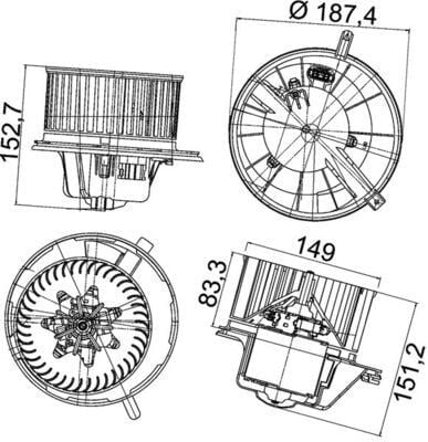 MAHLE AB 148 000P Kalorifer Fan Motoru 1K1819015C uygun fiyat hızlı kargo