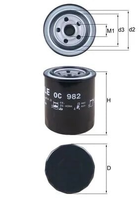 MAHLE OC982 Yağ Filtresi 15208AA110 uygun fiyat hızlı kargo