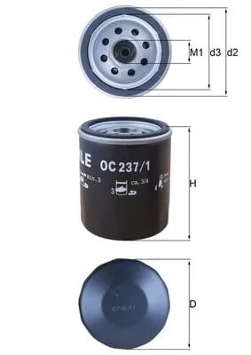 MAHLE OC 237 1 Yağ Filtresi 10073599 uygun fiyat hızlı kargo