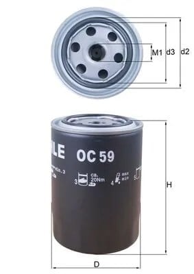 MAHLE OC59 Yağ Filtresi 00024151017 uygun fiyat hızlı kargo