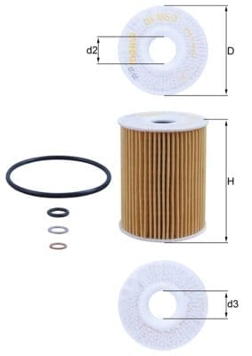 MAHLE OX 355 3D Yağ Filtresi 263203CKB0 uygun fiyat hızlı kargo
