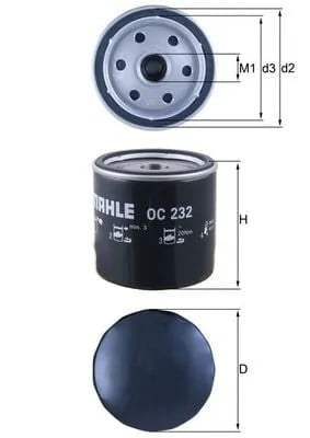MAHLE OC 232 Yağ Filtresi 1003003 uygun fiyat hızlı kargo