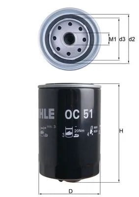MAHLE OC 51 Yağ Filtresi 068115561B uygun fiyat hızlı kargo
