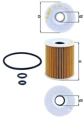MAHLE OX 422D Yağ Filtresi 03P115562 uygun fiyat hızlı kargo