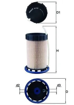 MAHLE KX 492 Yakıt Filtresi 5Q0127400J uygun fiyat hızlı kargo