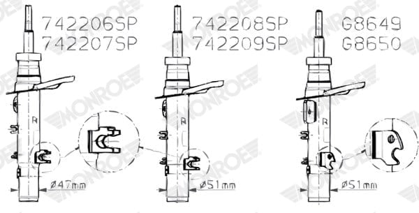 MONROE G8649 Amortisör 3556093 uygun fiyat hızlı kargo