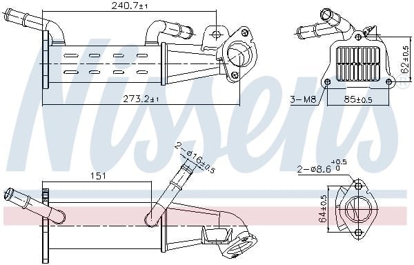 NISSENS 989451 EGR Soğutucu 9800570780 uygun fiyat hızlı kargo