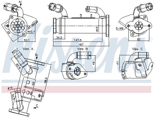 NISSENS 989474 EGR Soğutucu 6H4Q9F464CB uygun fiyat hızlı kargo