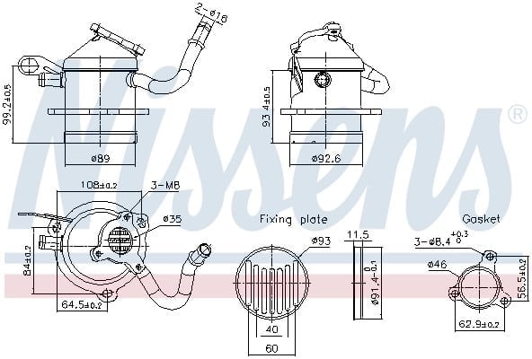 NISSENS 989480 EGR Soğutucu 147359823R uygun fiyat hızlı kargo
